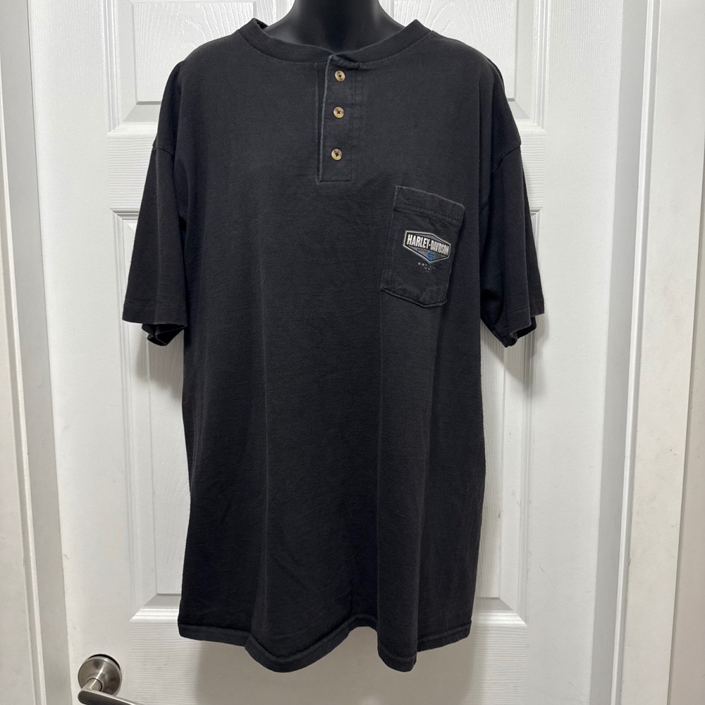 2001 Harley Davidson Tucson Arizona Henley Shirt Mens XL USA Made Vintage